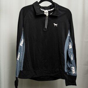 Victoria's Secret PINK Ultimate half-zip pullover top in black